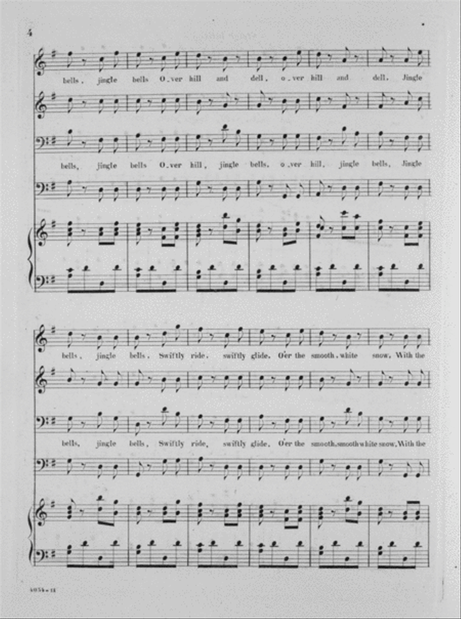 Jingle Bells. Sleighing Quartette Voice scores gallery preview page 3