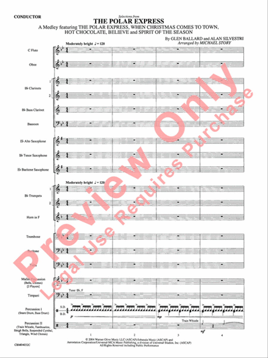 The Polar Express, Selections from Concert Band scores gallery preview page 3