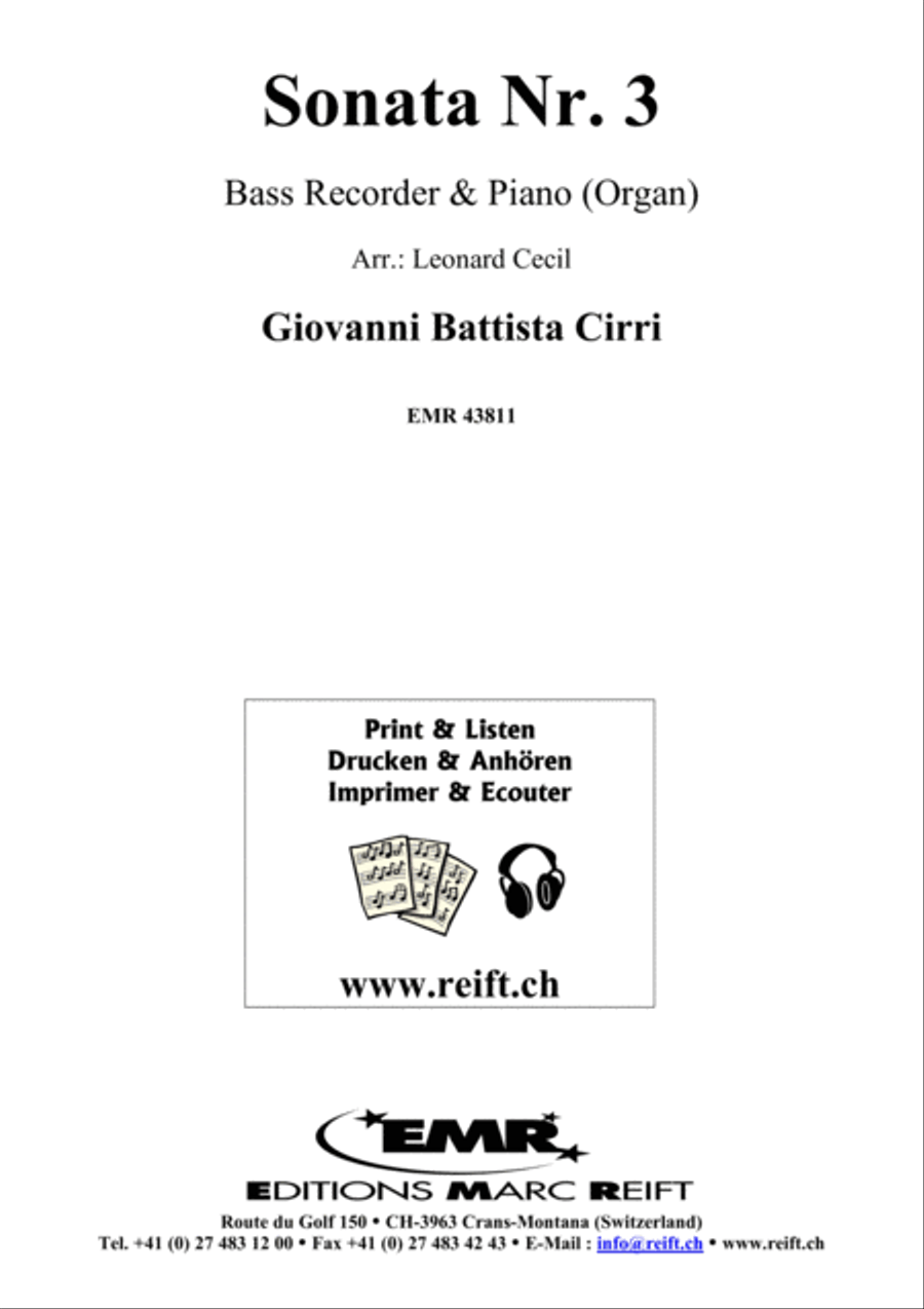 Sonata No. 3 Bass Recorder scores gallery preview page 2