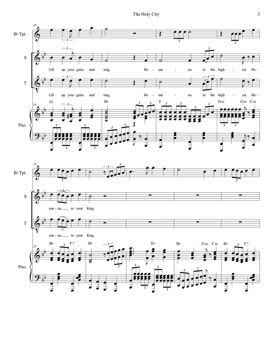 The Holy City (2-part choir - (Soprano and Tenor) 2-Part scores gallery preview page 3