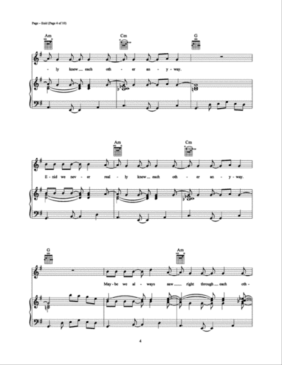Enid Piano, Vocal, Guitar scores gallery preview page 4