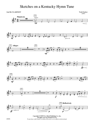 Sketches on a Kentucky Hymn Tune: 2nd B-flat Clarinet
