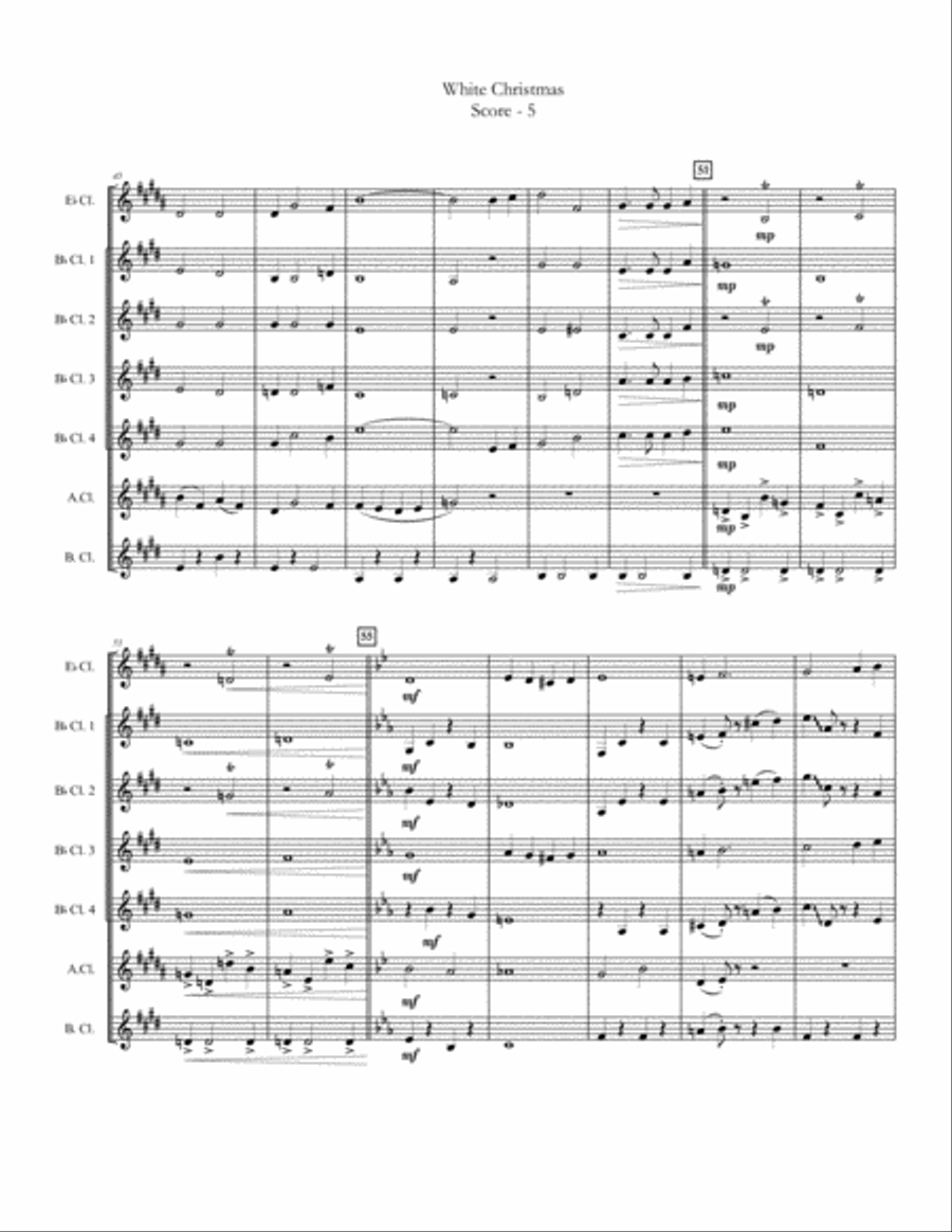White Christmas Clarinet Choir scores gallery preview page 5