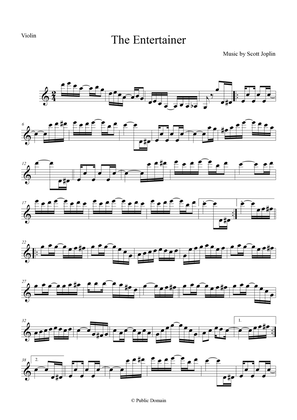 The Entertainer By Scott Joplin for Violin