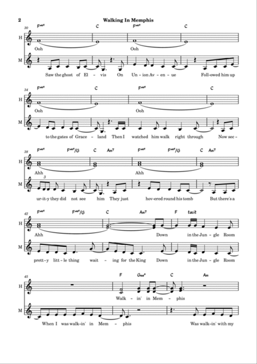 Walking In Memphis Guitar scores gallery preview page 2