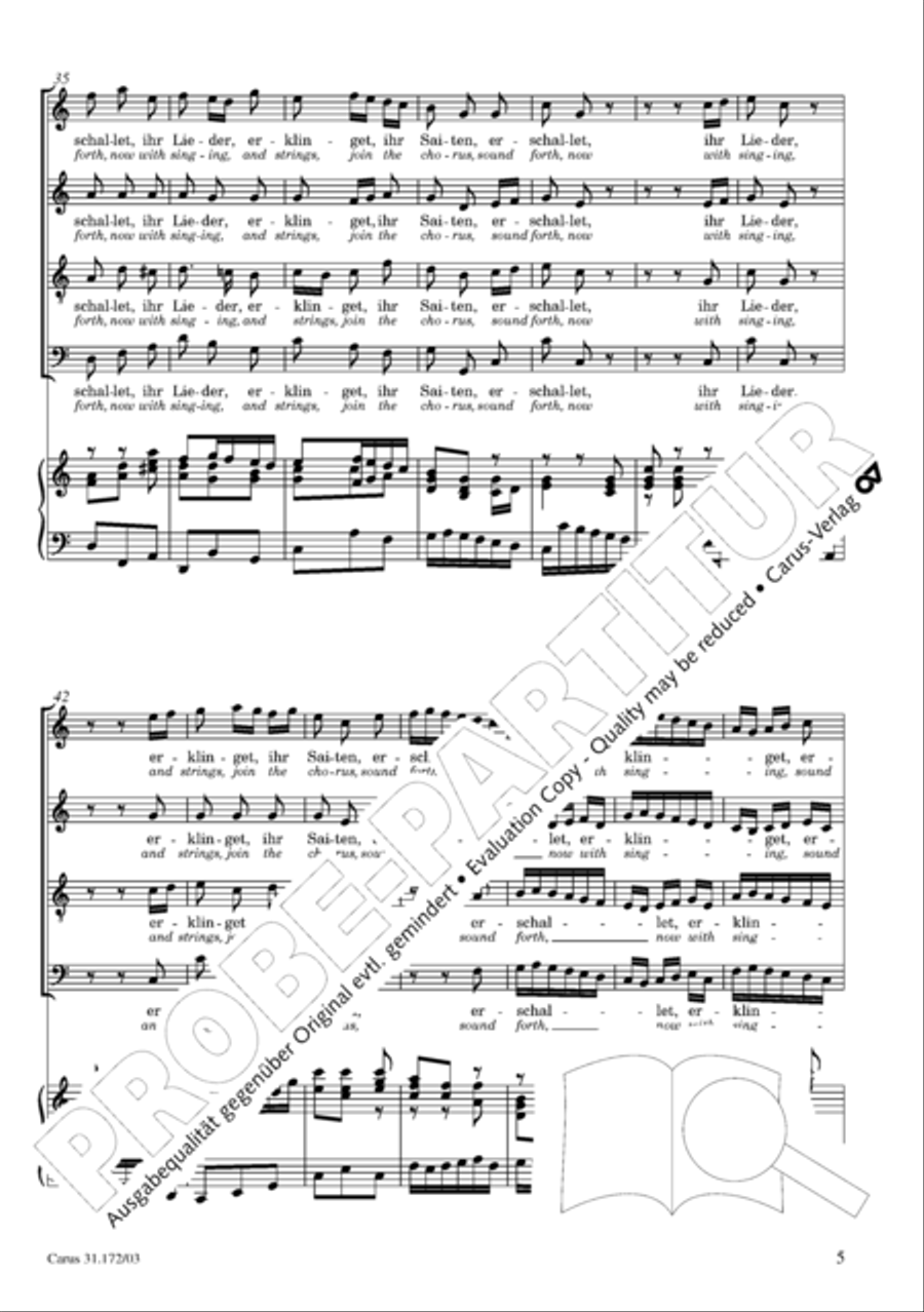 Sound forth, now with singing (Erschallet, ihr Lieder) 4-Part scores gallery preview page 6