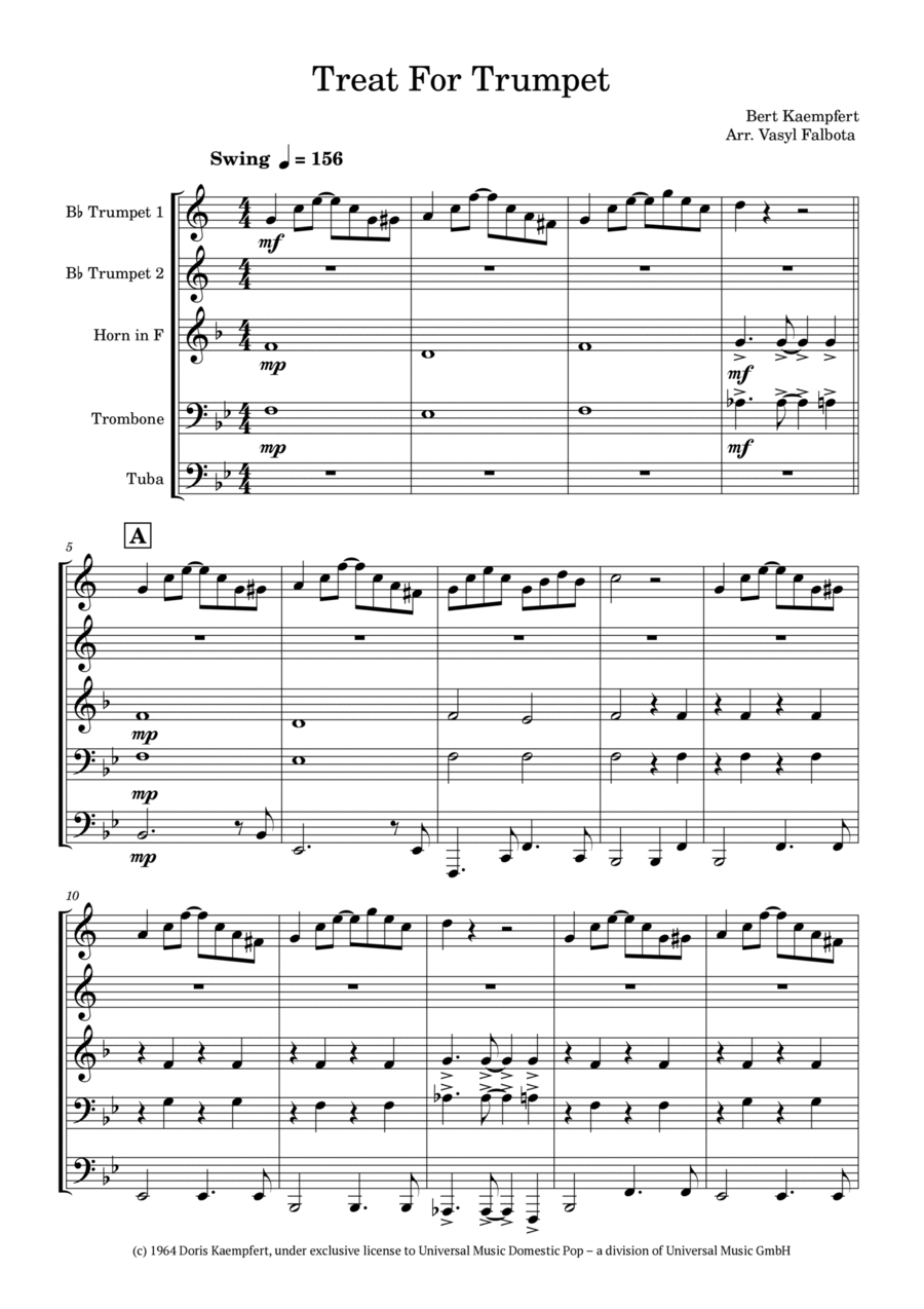Treat For Trumpet Horn scores gallery preview page 1