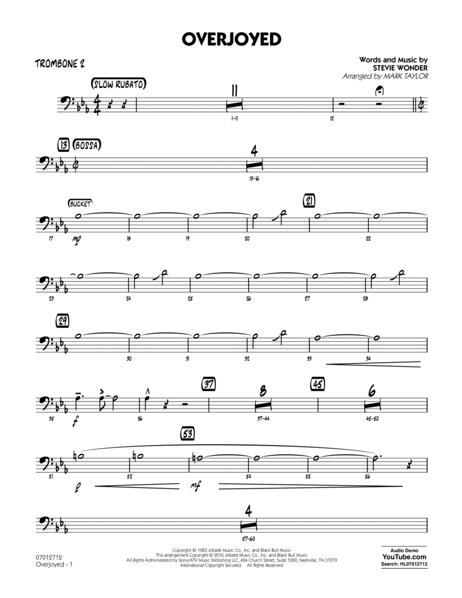 Overjoyed - Trombone 2