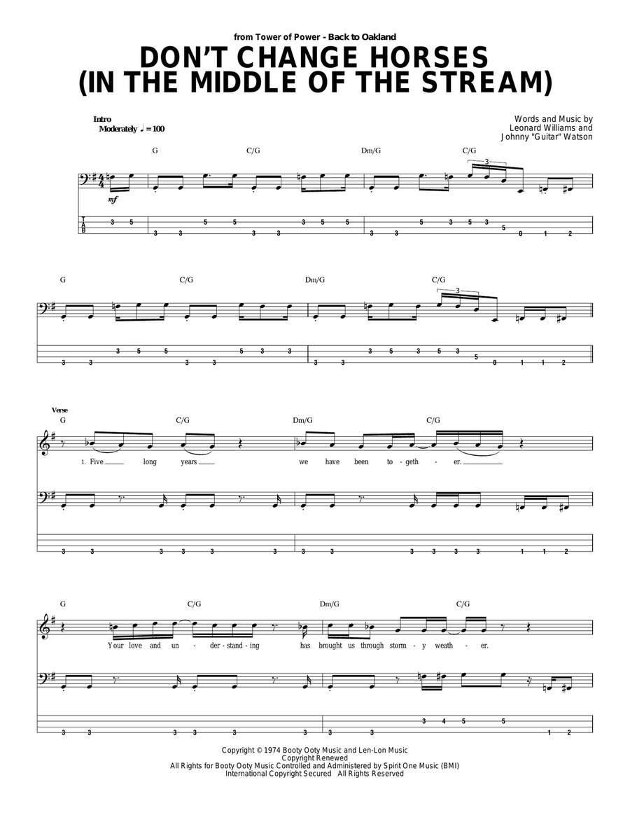 Don't Change Horses (In The Middle Of The Stream) Acoustic Guitar scores gallery preview page 1