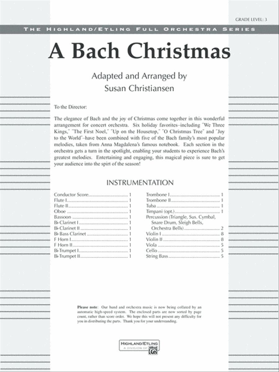 A Bach Christmas: Score Full Orchestra scores gallery preview page 1