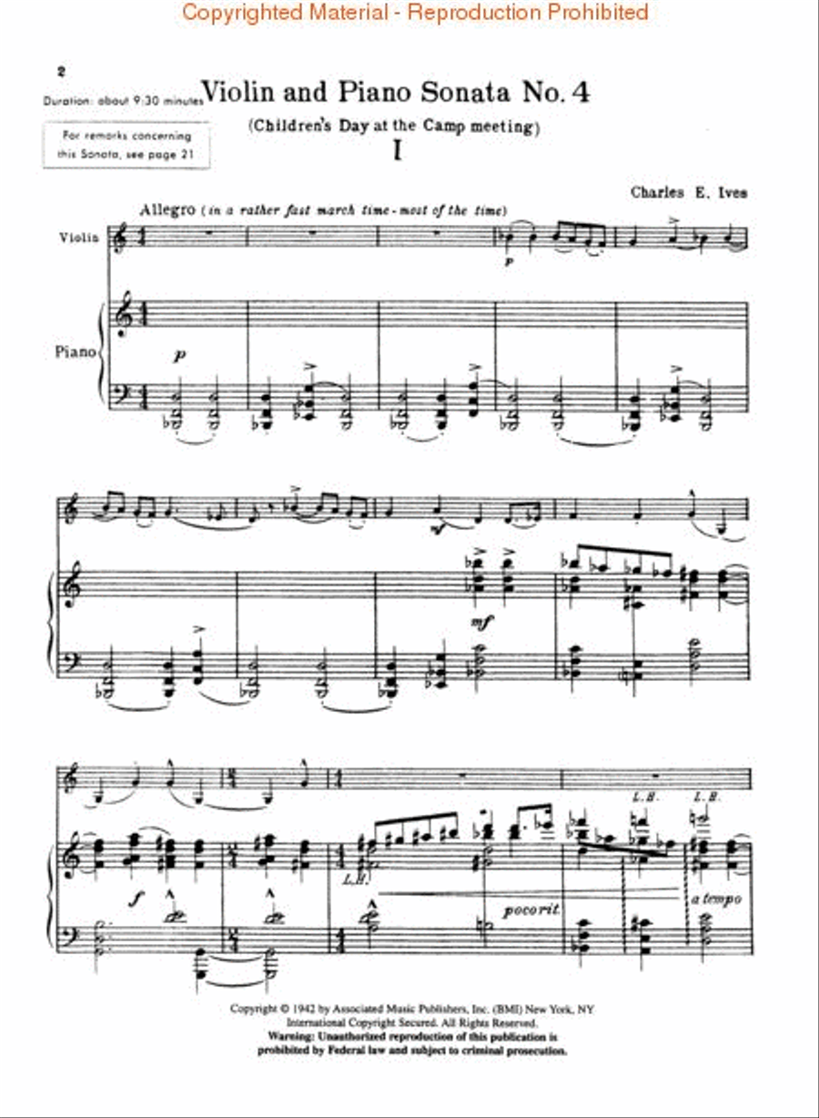 Sonata No. 4: “Childrens Day at the Camp Meeting” Violin Solo scores gallery preview page 3