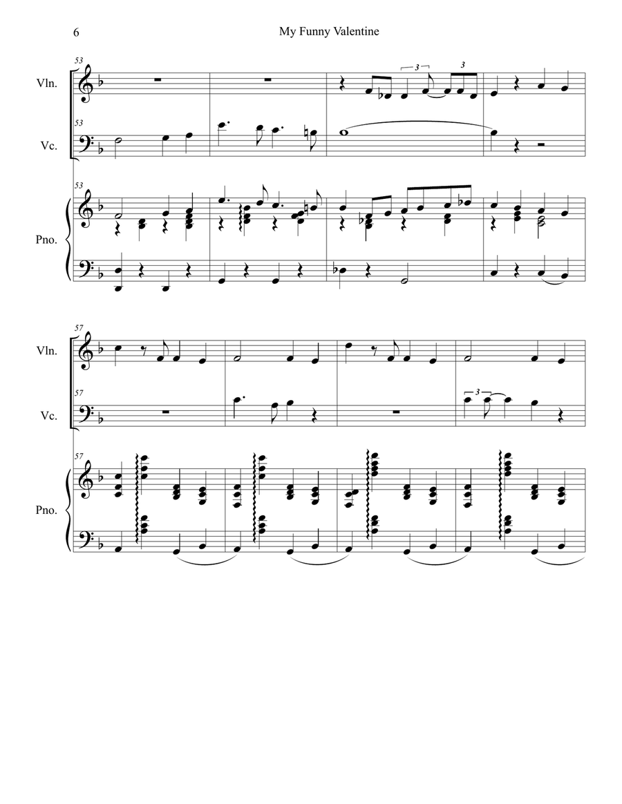 My Funny Valentine My Funny Valentine Piano Trio scores gallery preview page 6