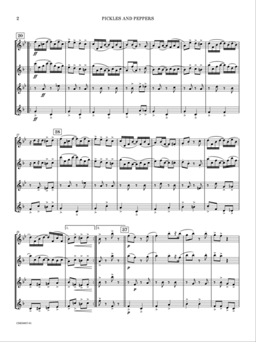 Pickles and Peppers Saxophone Quartet scores gallery preview page 5