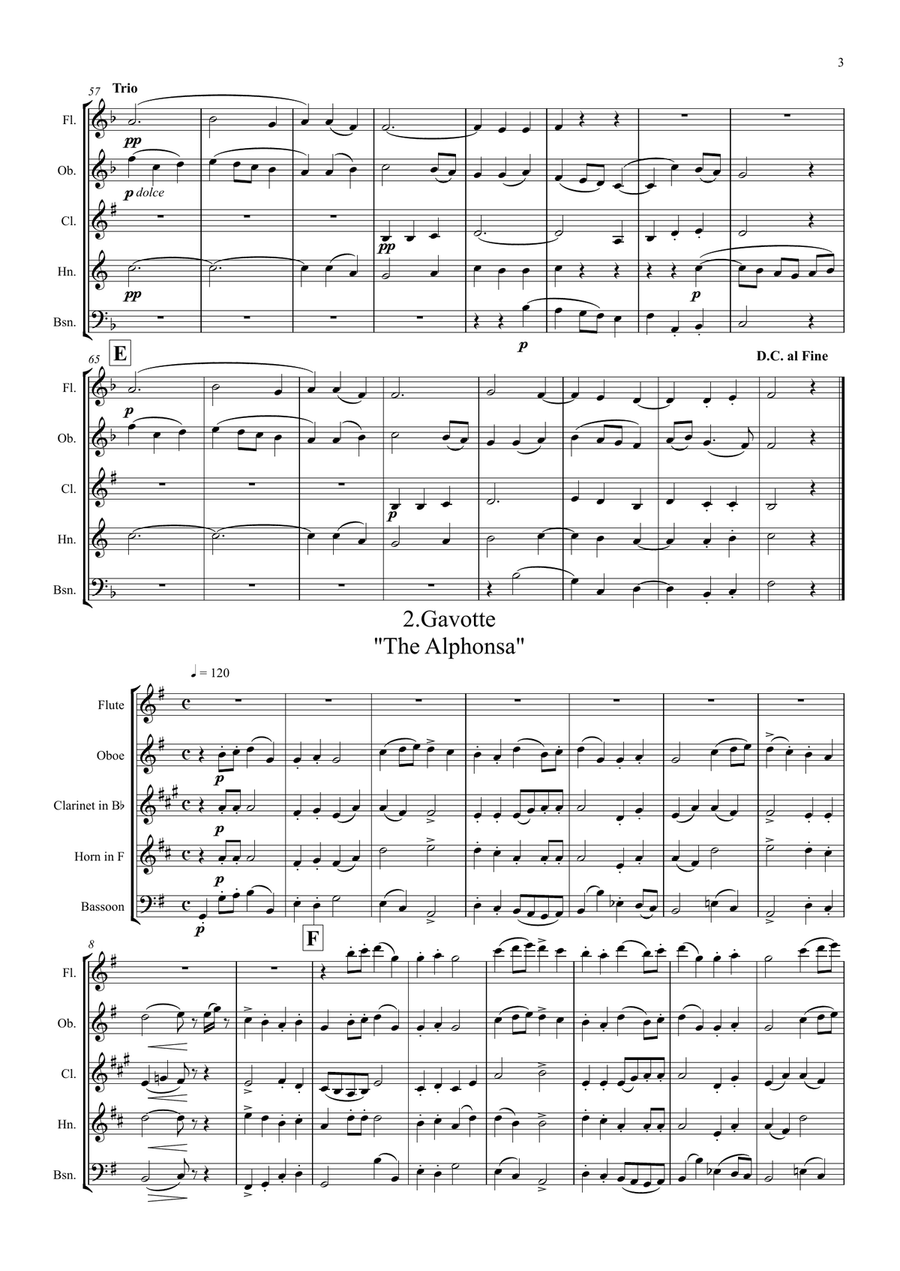 Elgar: Four Dances for Wind Quintet - wind quintet Woodwind Quintet scores gallery preview page 3