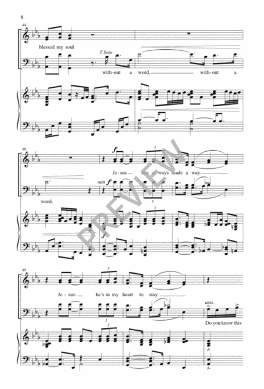 And He Blessed My Soul 4-Part scores gallery preview page 8