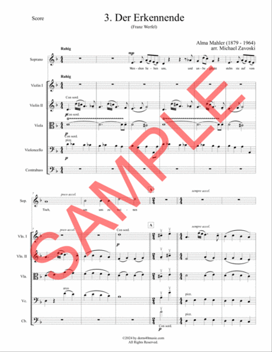 Five Songs 1924 (Fünf Gesänge 1924) String Orchestra scores gallery preview page 4