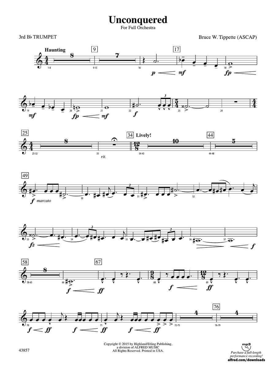 Unconquered: 3rd B-flat Trumpet
