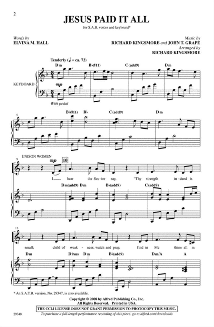 Jesus Paid It All Jesus Paid It All 3-Part scores gallery preview page 2
