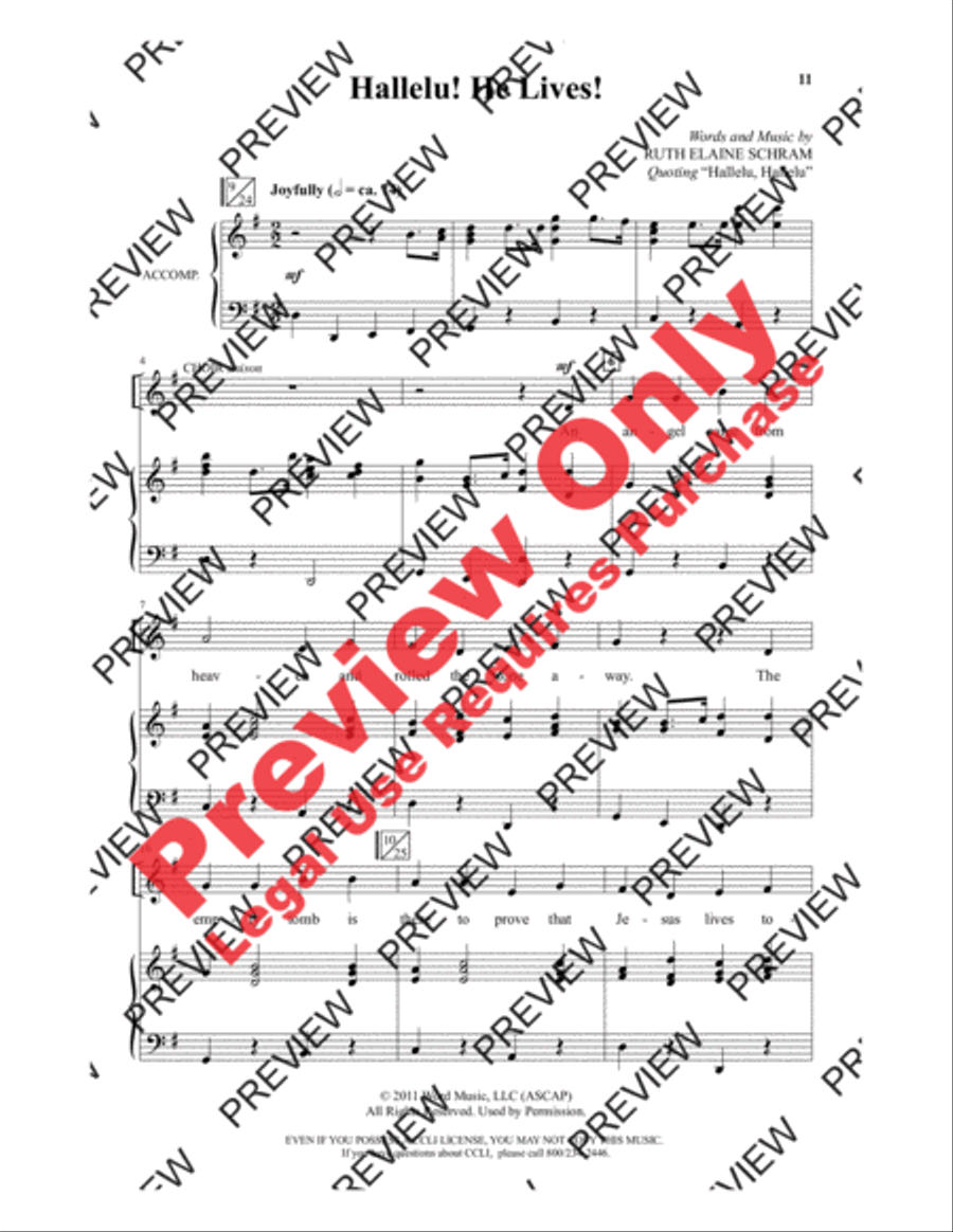 Hallelu! He Lives! Hallelu! He Lives! 4-Part scores gallery preview page 6