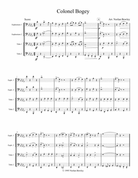 Col. Bogey March - Tuba/Euphonium Quartet image number null