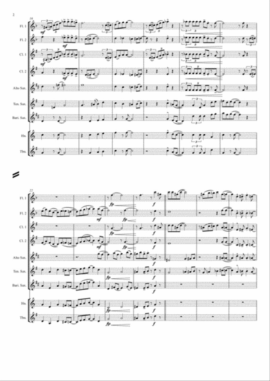 St. Louis Blues (Handy) for 9 part wind ensemble Jazz Ensemble scores gallery preview page 2