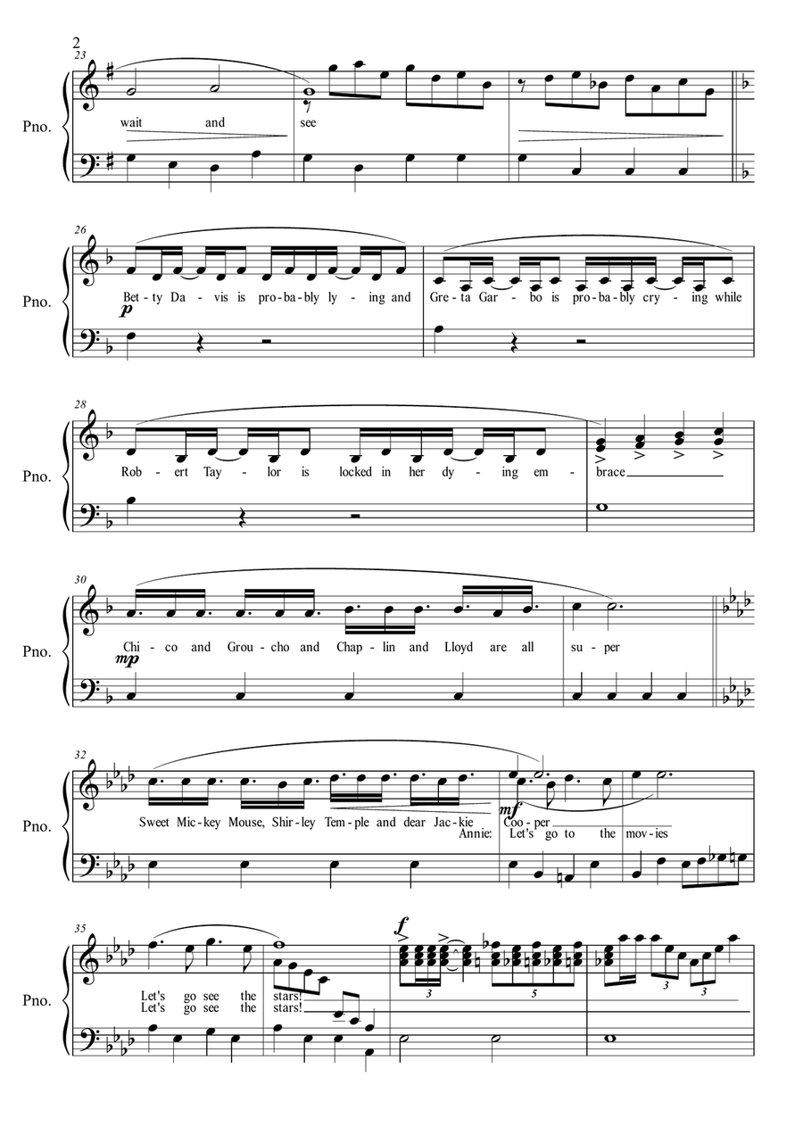 Let's Go To The Movies Piano Solo scores gallery preview page 2