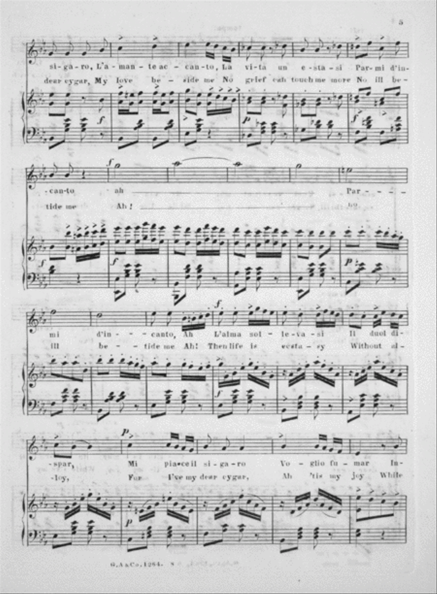 La Fumatrice. The Smoker. Polka for the Voice. Spanish Ballad Voice scores gallery preview page 5