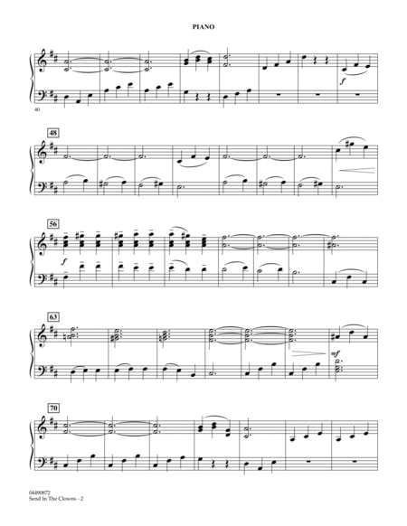 Send in the Clowns (from A Little Night Music) (arr Robert Longfield) - Piano