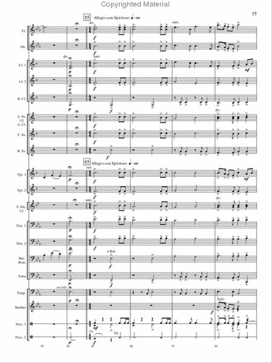 Oakdale Variations Concert Band scores gallery preview page 14