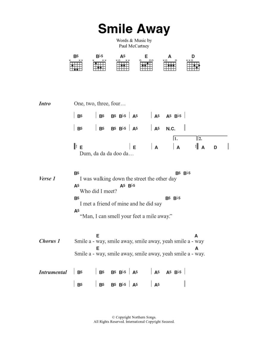 Smile Away Smile Away Acoustic Guitar scores gallery preview page 1