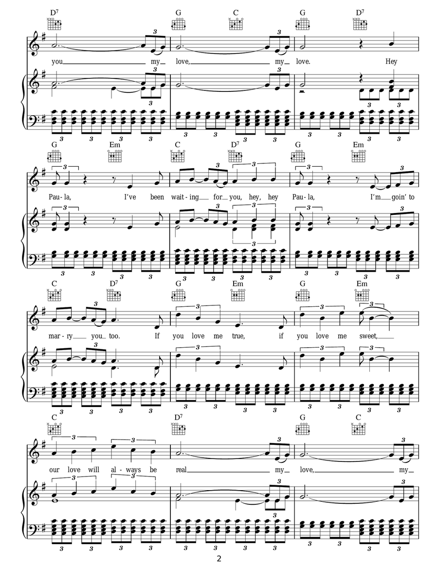 Hey Paula Acoustic Guitar scores gallery preview page 2