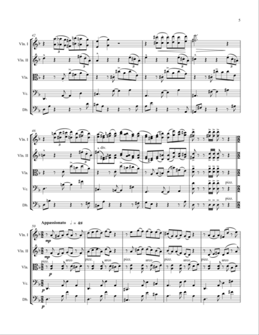 Tango 1 for String Orchestra String Quartet scores gallery preview page 5