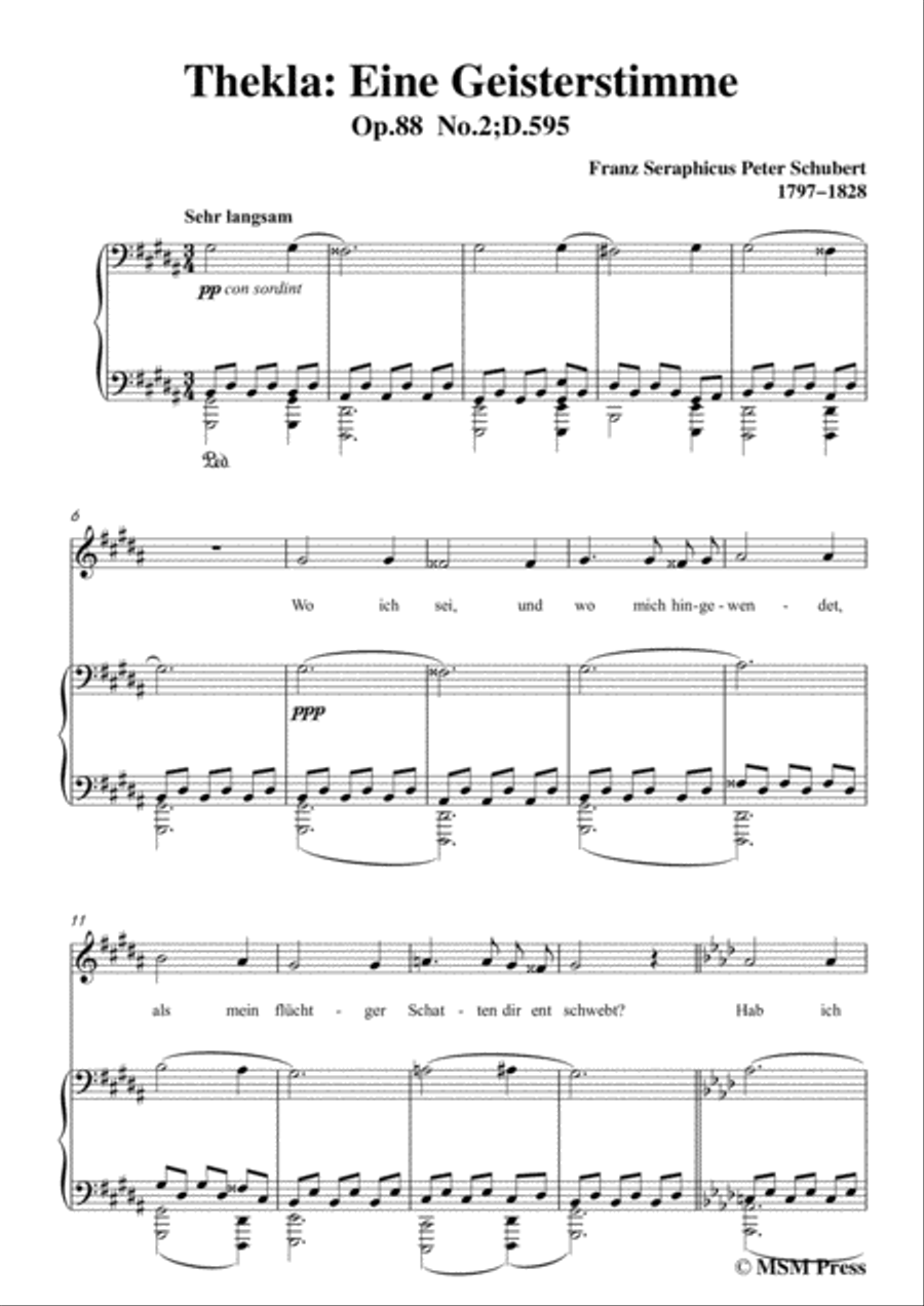 Schubert-Thekla: Eine Geisterstimme(Thekla: A Spirit Voice),D.595,in g sharp minor,for Voice&Piano Voice scores gallery preview page 3
