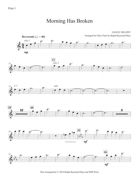 Morning Has Broken (for flute choir) image number null