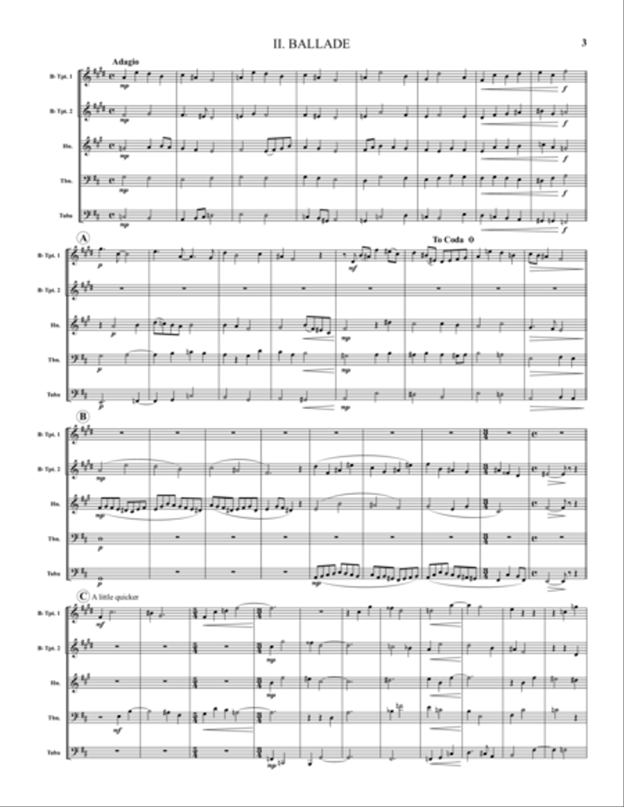 Brass Quintet No. 2: On Queen's Court Brass Quintet scores gallery preview page 3