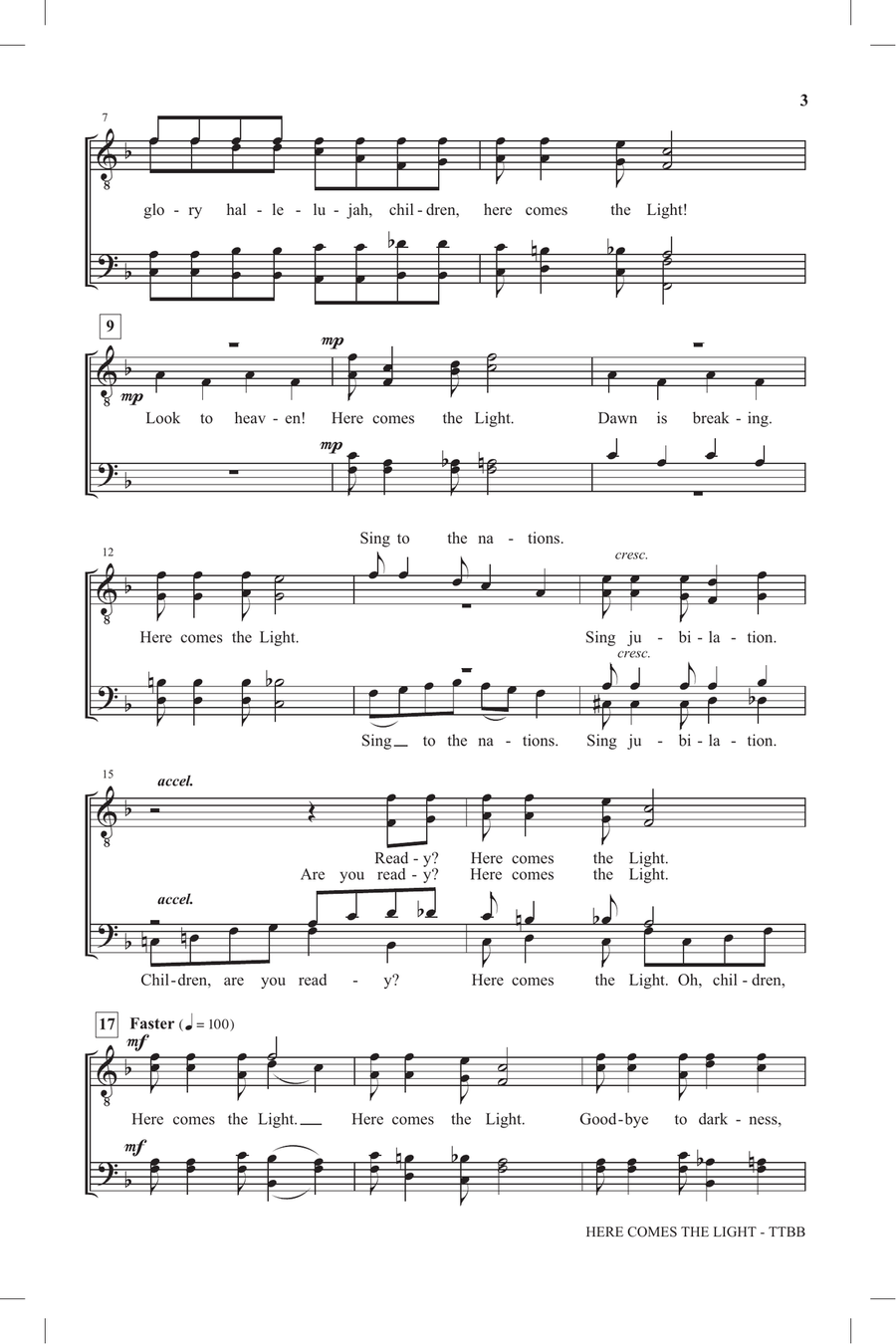 Here Comes The Light Here Comes The Light TTBB scores gallery preview page 2