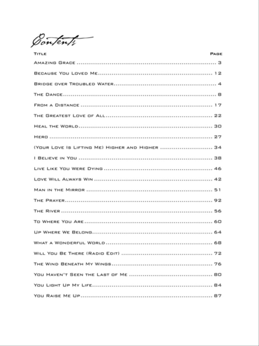 You Raise Me Up -- Songs of Inspiration Easy Piano scores gallery preview page 2