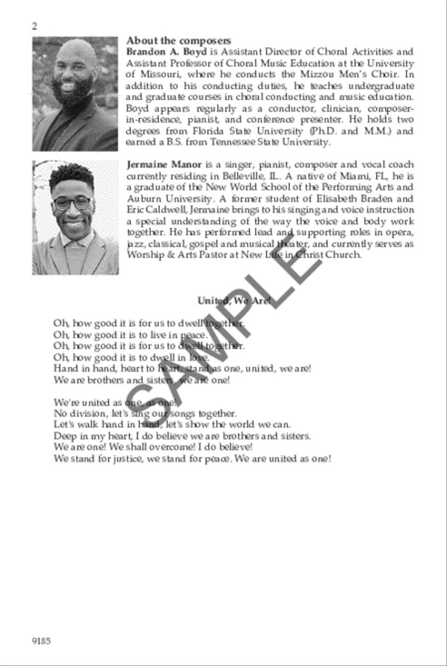 United, We Are! 4-Part scores gallery preview page 2