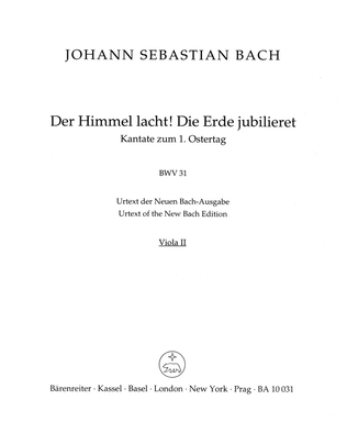 Book cover for The Heavens laugh, the earth exults in gladness, BWV 31