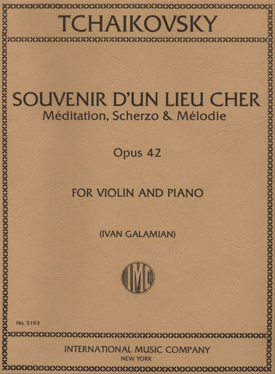 Souvenir D'un Lieu Cher, Op. 42 (Three Pieces: Meditation; Scherzo; Melody) Violin Solo scores gallery preview page 1