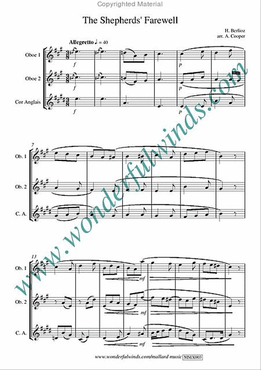 The Shepherds' Farewell Woodwind Trio scores gallery preview page 2
