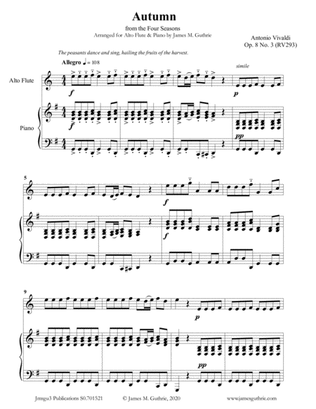 Vivaldi: Autumn from the Four Seasons for Alto Flute & Piano