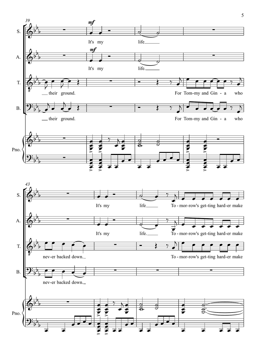 It's My Life 4-Part scores gallery preview page 5