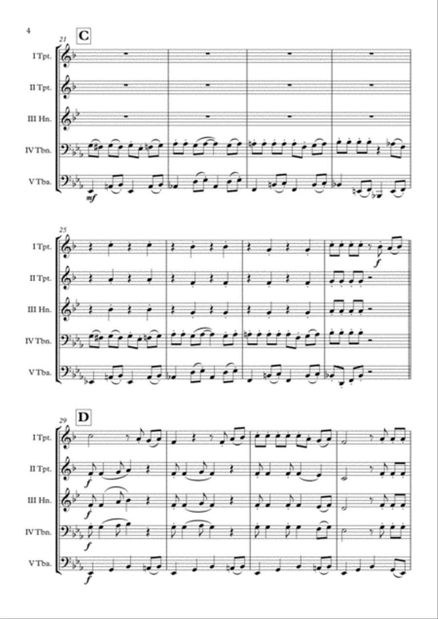 Shaun The Sheep Shaun The Sheep Brass Quintet scores gallery preview page 5