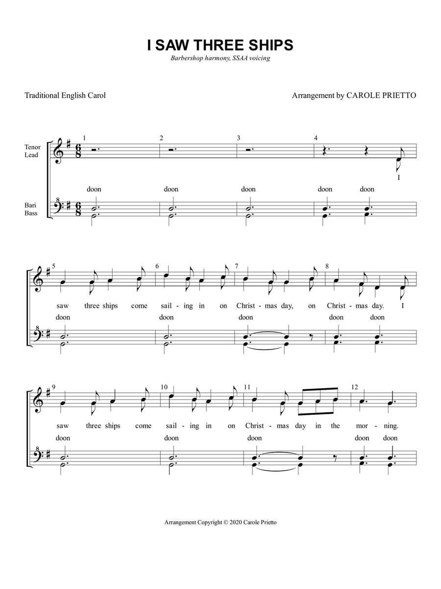 I Saw Three Ships I Saw Three Ships SSAA scores gallery preview page 1