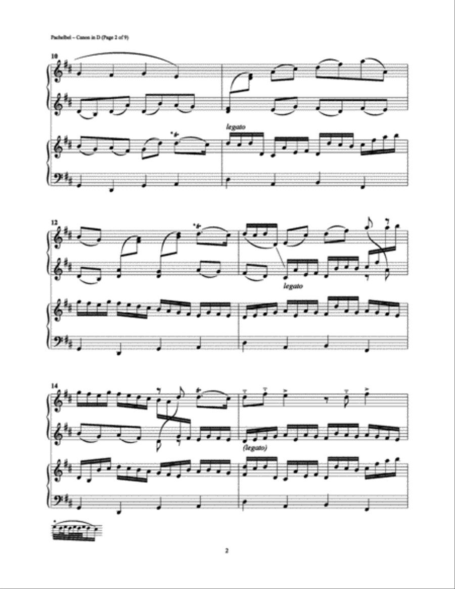 Canon in D Canon in D Piano Duet scores gallery preview page 2