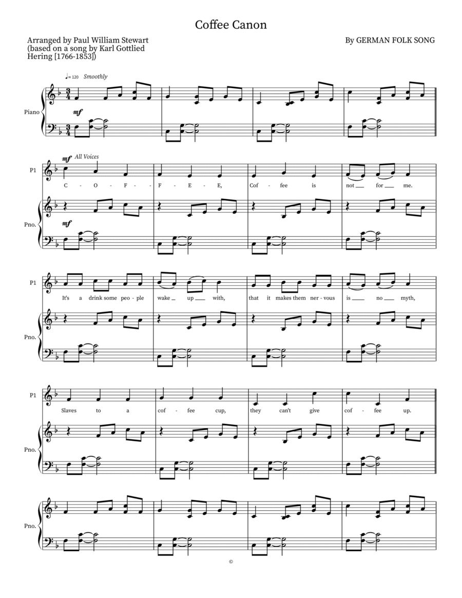 Coffee Canon Coffee Canon 3-Part scores gallery preview page 1