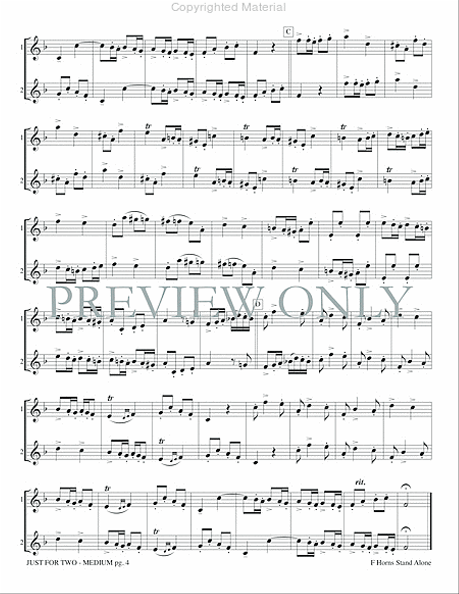 Just for Two Medium (stand alone version) Brass Duet scores gallery preview page 6