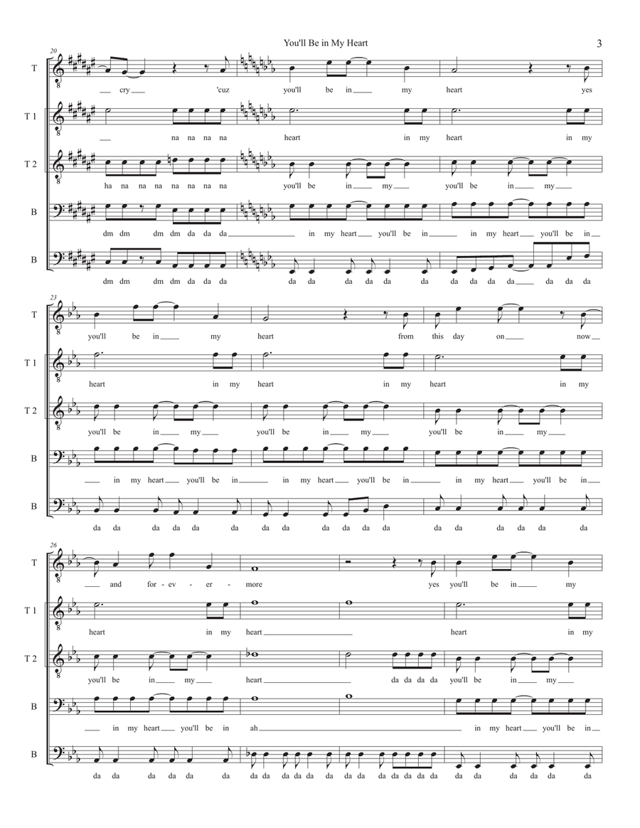 You'll Be In My Heart TB scores gallery preview page 3