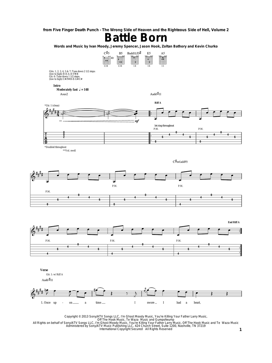 Battle Born Battle Born Acoustic Guitar scores gallery preview page 1